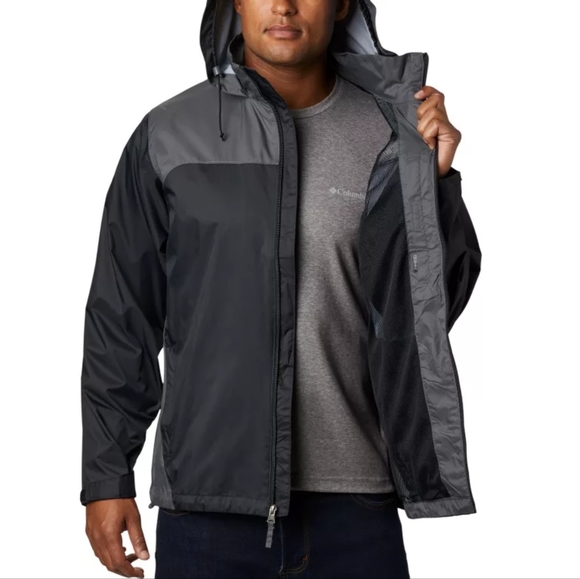 Columbia Men's Glennaker Lake Rain Jacket NWT Black Grill Grey Small Hoodie - Picture 5 of 11